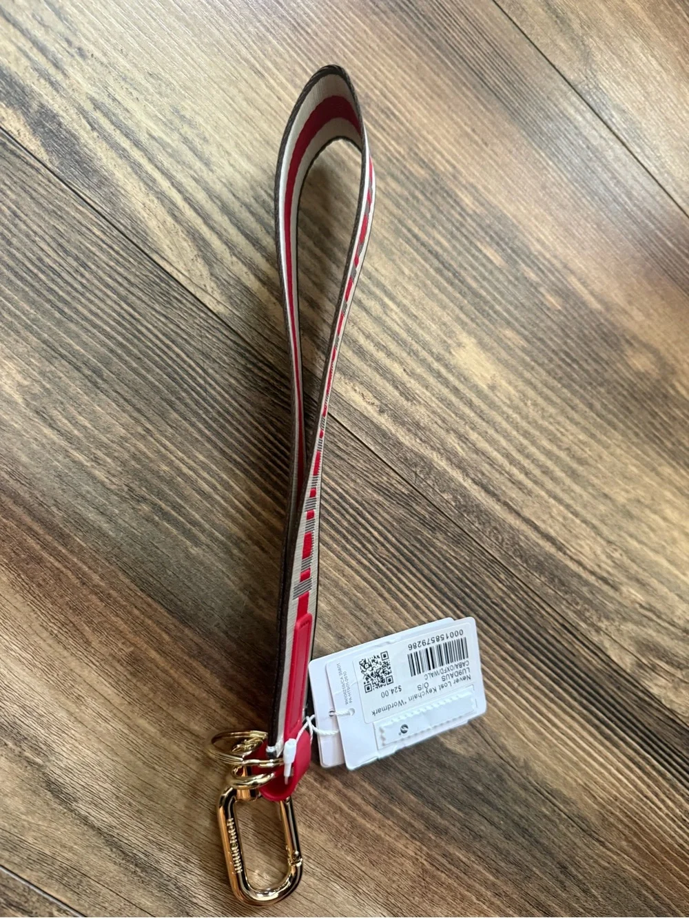 Lululemon Never Lost Keychain *Wordmark Oxford Red